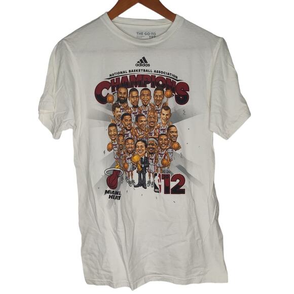 Adidas the Go-To Tee Miami Heat Basketball Champions 2012 Small - Picture 1 of 6